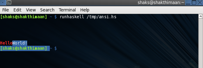 ghc-ansi-terminal output screenshot
